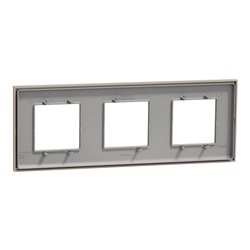 Plaque de finition Unica Deco Essentielle NU600626 Taupe 3 postes