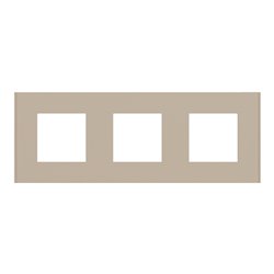 Plaque de finition Unica Deco Essentielle NU600626 Taupe 3 postes