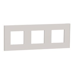 Plaque de finition Unica Deco Essentielle NU600624 Gris Pierre 3 postes
