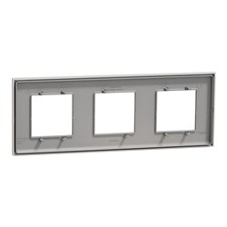 Plaque de finition Unica Deco Essentielle NU600624 Gris Pierre 3 postes