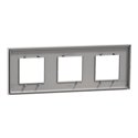 Plaque de finition Unica Deco Essentielle NU600624 Gris Pierre 3 postes