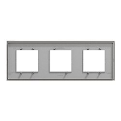 Plaque de finition Unica Deco Essentielle NU600624 Gris Pierre 3 postes