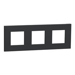 Plaque de finition Unica Deco Essentielle NU600654 Anthracite 3 postes