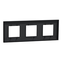 Plaque de finition Unica Deco Essentielle NU600654 Anthracite 3 postes
