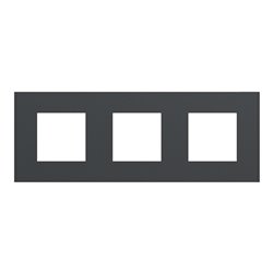 Plaque de finition Unica Deco Essentielle NU600654 Anthracite 3 postes