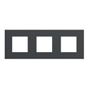 Plaque de finition Unica Deco Essentielle NU600654 Anthracite 3 postes