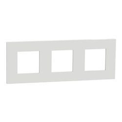 Plaque de finition Unica Deco Essentielle NU600618 Blanc 3 postes