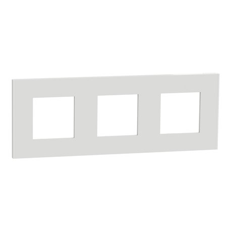 Plaque de finition Unica Deco Essentielle NU600618 Blanc 3 postes