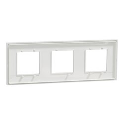 Plaque de finition Unica Deco Essentielle NU600618 Blanc 3 postes