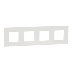 Plaque de finition Unica Deco Essentielle NU600818 Blanc 4 postes