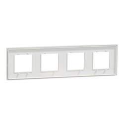 Plaque de finition Unica Deco Essentielle NU600818 Blanc 4 postes