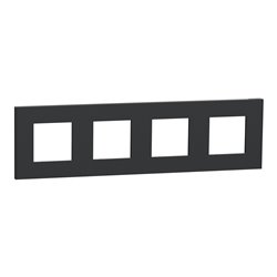 Plaque de finition Unica Deco Essentielle NU600854 Anthracite 4 postes