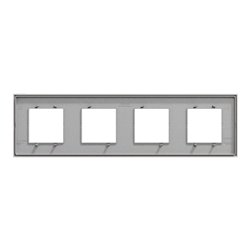 Plaque de finition Unica Deco Essentielle NU600824 Gris Pierre 4 postes
