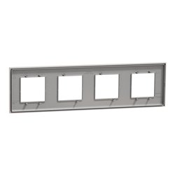 Plaque de finition Unica Deco Essentielle NU600824 Gris Pierre 4 postes