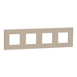 Plaque de finition Unica Deco Essentielle NU600826 Taupe 4 postes