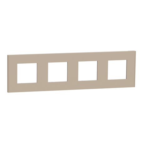 Plaque de finition Unica Deco Essentielle NU600826 Taupe 4 postes Plaque de finition Unica Deco Essentielle NU600826 Taupe 4 postes