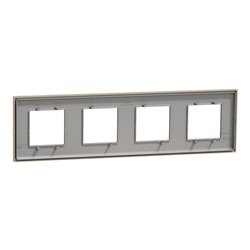 Plaque de finition Unica Deco Essentielle NU600826 Taupe 4 postes