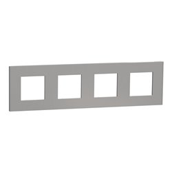 Plaque de finition Unica Deco Essentielle NU600830 Aluminium 4 postes