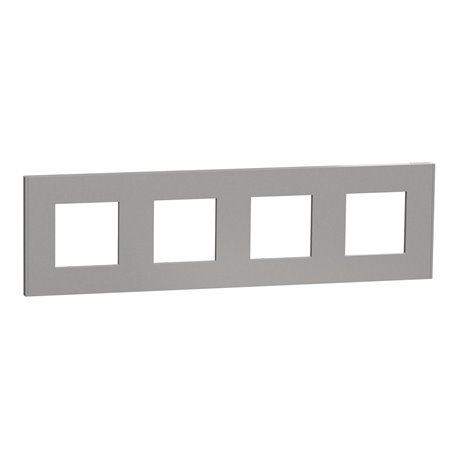 Plaque de finition Unica Deco Essentielle NU600830 Aluminium 4 postes Plaque de finition Unica Deco Essentielle NU600830 Aluminium 4 postes