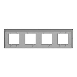 Plaque de finition Unica Deco Essentielle NU600830 Aluminium 4 postes