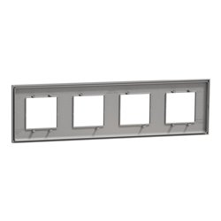 Plaque de finition Unica Deco Essentielle NU600830 Aluminium 4 postes