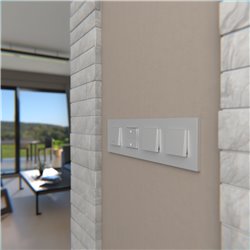 Plaque de finition Unica Deco Essentielle NU600830 Aluminium 4 postes