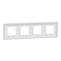 Plaque de finition Unica Deco Subtile NU600840 Blanc liseré argent 4 postes