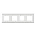 Plaque de finition Unica Deco Subtile NU600840 Blanc liseré argent 4 postes