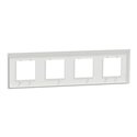Plaque de finition Unica Deco Subtile NU600842 Blanc liseré cuivre 4 postes