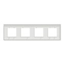 Plaque de finition Unica Deco Subtile NU600842 Blanc liseré cuivre 4 postes