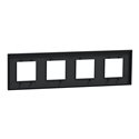 Plaque de finition Unica Deco Subtile NU600843 Anthracite liseré argent 4 postes