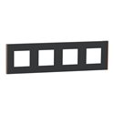 Plaque de finition Unica Deco Subtile NU600841 Anthracite liseré cuivre 4 postes
