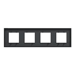 Plaque de finition Unica Deco Subtile NU600841 Anthracite liseré cuivre 4 postes