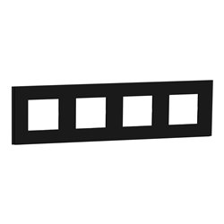 Plaque de finition Unica Deco Signature NU600872 Gomme noire 4 postes