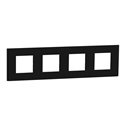 Plaque de finition Unica Deco Signature NU600872 Gomme noire 4 postes