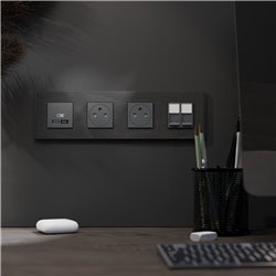 Plaque de finition Unica Deco Signature NU600877 Ardoise  4 postes