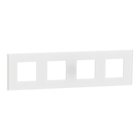 Plaque de finition Unica Deco Signature NU600879 Blanc neige 4 postes