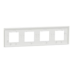 Plaque de finition Unica Deco Signature NU600879 Blanc neige 4 postes
