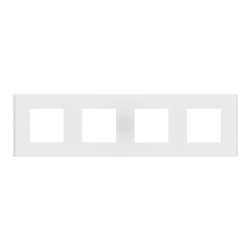 Plaque de finition Unica Deco Signature NU600879 Blanc neige 4 postes