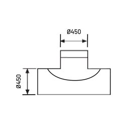 Piquage express 90° Ø450/450 mm