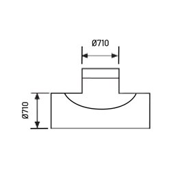 Piquage express 90° Ø710/710 mm