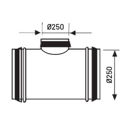 Té équerre 90° Ø250/250 mm à joint
