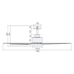 Ventilateur plafond HTD Blanc Ø1300 mm