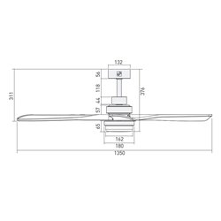 Ventilateur plafond HTD Chêne Ø1350 mm