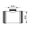 Té équerre 90° Ø125/125 mm à joint