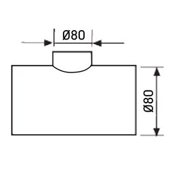 Té équerre 90° Ø80/80 mm sans joint