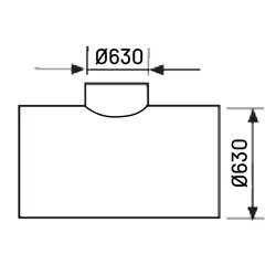 Té équerre 90° Ø630/630 mm sans joint