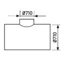Té équerre 90° Ø710/710 mm sans joint
