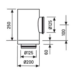 Té souche insonorisé à joint Ø125 mm