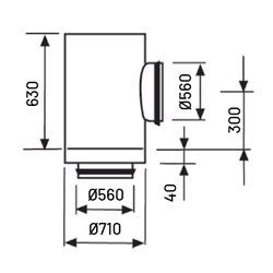 Té souche insonorisé à joint Ø560 mm